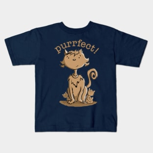 Purrfect Mommy Cat and Kittens Kids T-Shirt